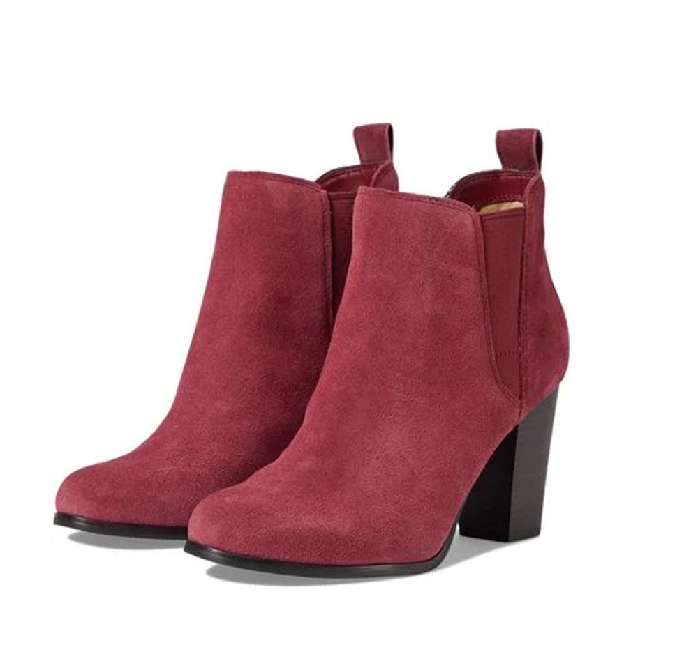 MICHAEL KORS Womens Evaline Booties Size 8.5M Mulberry Red Suede Heeled NWOB